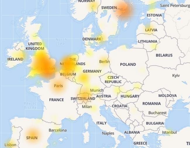 microsoft outlook outage map